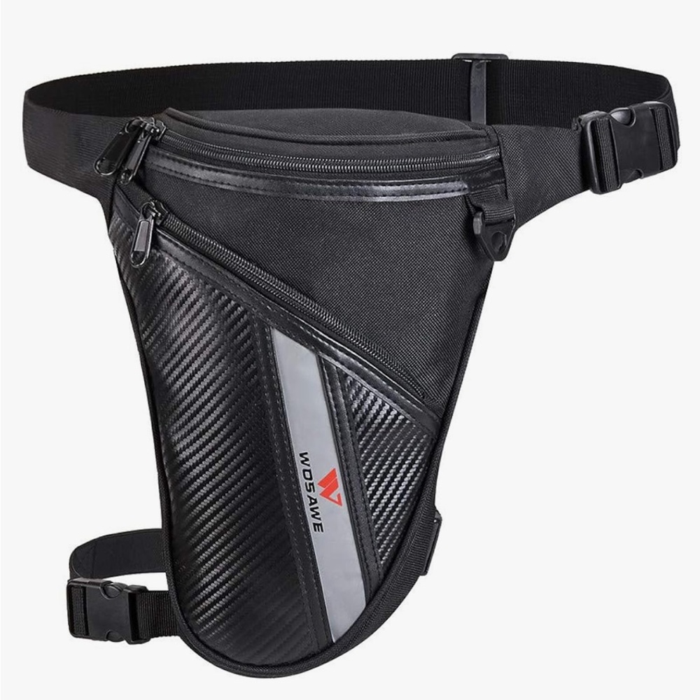 WOSAWE Motorbike Leg Drop Bag Camping Waist Pack Motorcycle Hip Bag Key Black